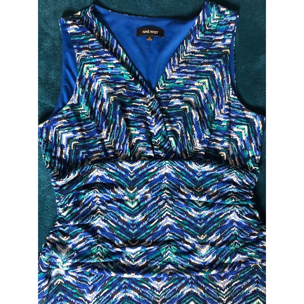 Multi colored dress, blue,white,green,black Tribal
